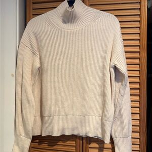 Everlane Soft Cream Cowl Neck Sweater Small 100% Organic Cotton Elegant